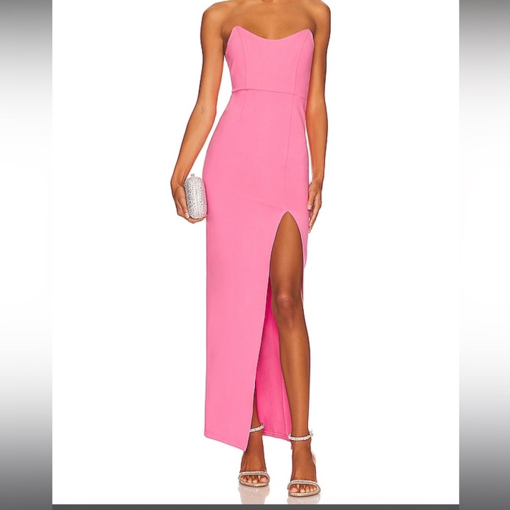superdown Ryleigh Strapless Maxi Dress in Pink